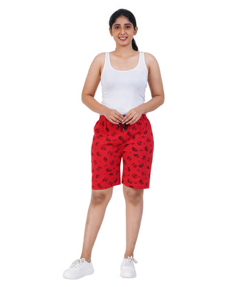 Afra Women Printed Shorts | OE Cloth | Comfortable Elastic Waist | Casual & Daily Wear