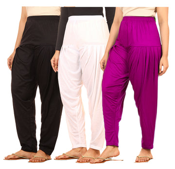 Afra women Patiala pants  (multicolor) combo pack of 3