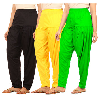 Afra women Patiala pants  (multicolor) combo pack of 3