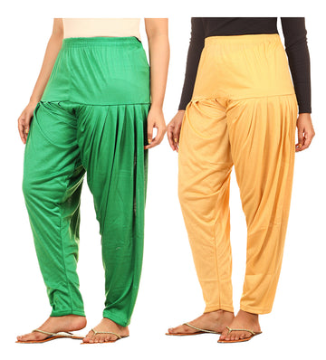 Afra Women Patiala pants  (multicolor) pack of 2
