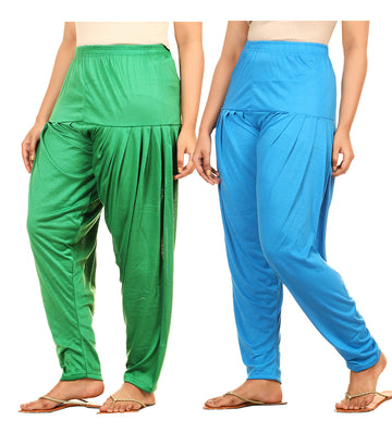 Afra Women Patiala pants  (multicolor) combo pack of 2