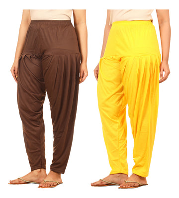 Afra Women Patiala pants  (multicolor) combo pack of 2
