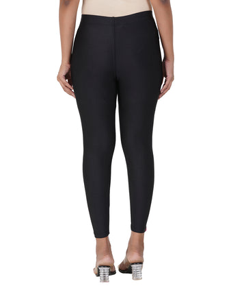 AFRA Women's Lycra Shimmer Leggings – Full Length | Stylish Elegant | Party & Casual Wear-  Black  (Pack of 1)