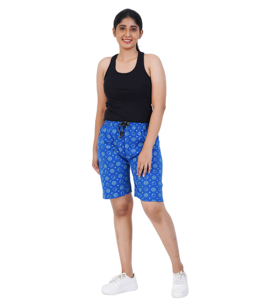 Afra Women Printed Shorts | OE Cloth | Comfortable Elastic Waist | Casual & Daily Wear