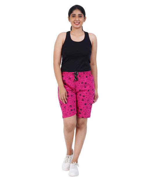 Afra Women Printed Shorts | OE Cloth | Comfortable Elastic Waist | Casual & Daily Wear