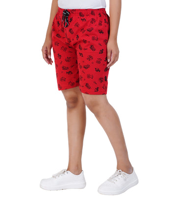Afra Women Printed Shorts | OE Cloth | Comfortable Elastic Waist | Casual & Daily Wear