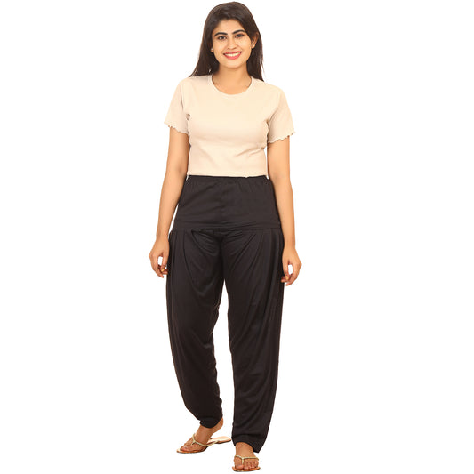 Afra garments Girls Pattila (Black)